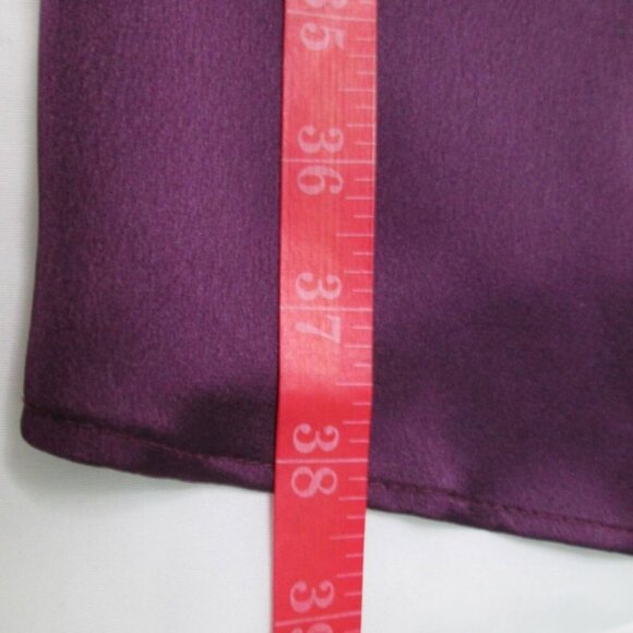 NWT CIDER Satin High Neck Backless Asymmetrical Hemline Purple Mini Dress - Picture 10 of 12